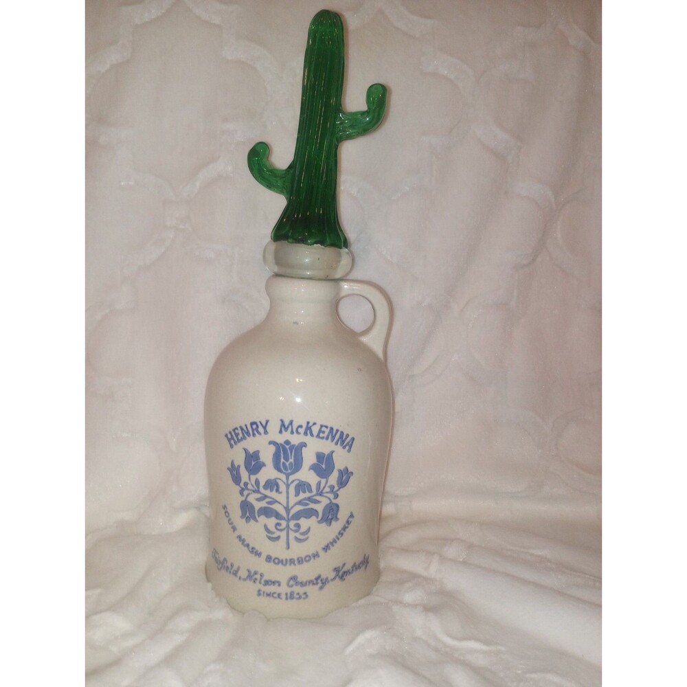 Vintage Henry McKenna Sour Mash Bourbon Whiskey Half Gallon Jug Empty Eclectic